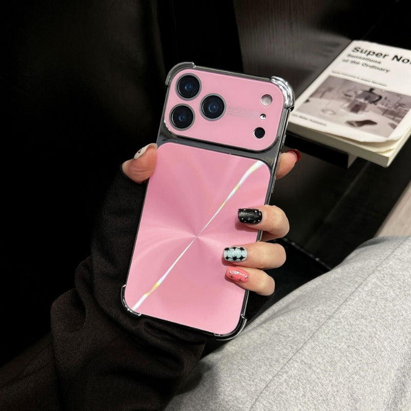 Solid Color Iridescent Textured Shockproof Electroplated Phone Case for IPhone