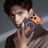 Premium Leather Magnetic Hidden Kickstand Case for iPhone
