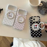 Polka Dot Letter Magnetic Kickstand Case for iPhone