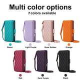 Fashion Rhombus Leather Multi-Function Wallet Case for iPhone