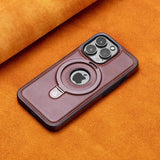 Business Retro Leather Holder Magnetic Case For iPhone