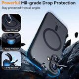 Magnetic Armor Shockproof Matte Translucent Case for iPhone
