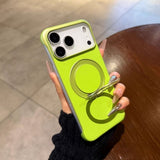 Borderless Ultra-Thin PC Magnetic Kickstand Case for iPhone