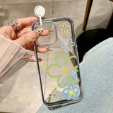 Candy Color Transparent Flower Soft Case For iPhone