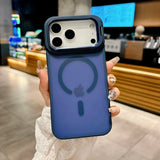 Matte Translucent Magnetic Metal Bracket Case for iPhone