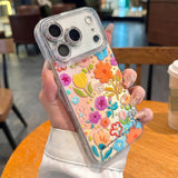 3D Gilded Floral Embossed Glitter Case for iPhone