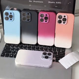 Gradient Frosted Phone Case with Built-In Lens Protector for IPhone