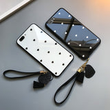 Stylish Glass Phone Case With Lanyard For Samsung