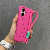 Heat Dissipation Lanyard Wristband Silicone Case for iPhone