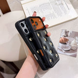 3D Heart Full-Cover Leather Case for iPhone