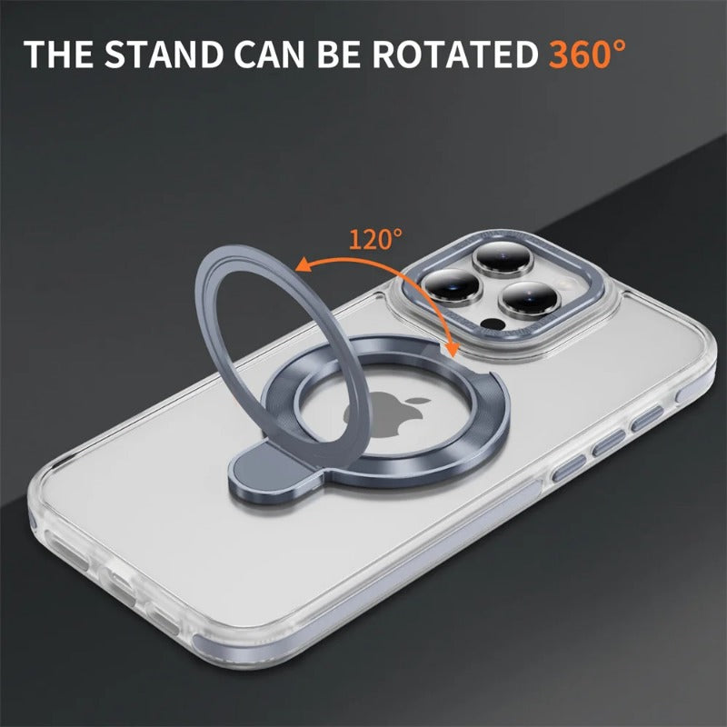 Luxury Clear Strong Magnetic Stand Phone Case For iPhone