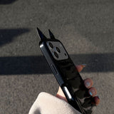 Creative Black Down Jacket Cat Ear Case for iPhone