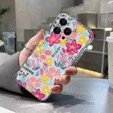 Colorful Flower Clear Phone Case for iPhone