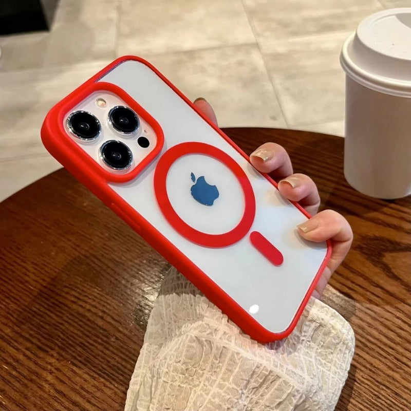 Magnetic Adsorption Acrylic Anti-Drop Frosted Phone Case for IPhone