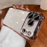 Luxury Transparent Glitter Clear Slim Hard Case For iPhone