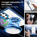 Magnetic Transparent Rotating Metal Stand Case For Samsung