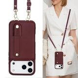 Wristband Stand Card Slot Leather Crossbody Case for iPhone