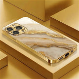 Gold Marble Stone Pattern Phone Case For iPhone