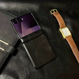 Vintage Waxed Leather Magnetic Shockproof Case for Samsung