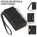 Leather Zipper Lanyard Wallet Case for iPhone