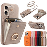 Leather Crossbody Wallet Shockproof Case for iPhone