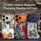 Feline Animal Magnetic Charging Shockproof Case for iPhone