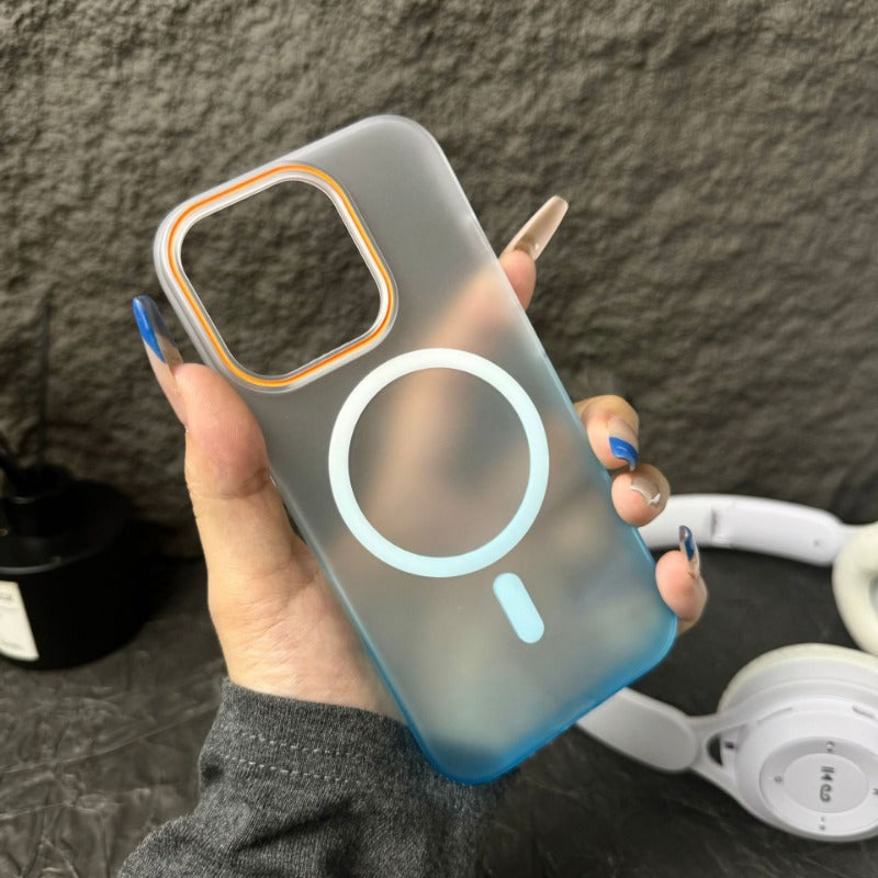 Gradient Frosted Translucent Magnetic Phone Case for IPhone