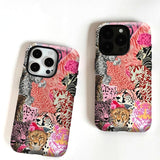 Pink Feline Collage Magnetic Double-layer Tough Phone Case for IPhone