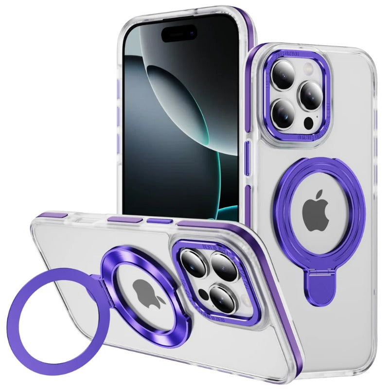 Luxury Clear Strong Magnetic Stand Phone Case For iPhone