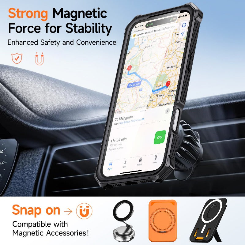 New 3-In-1 Drop-Proof Phone Case with Magnetic Stand for IPhone