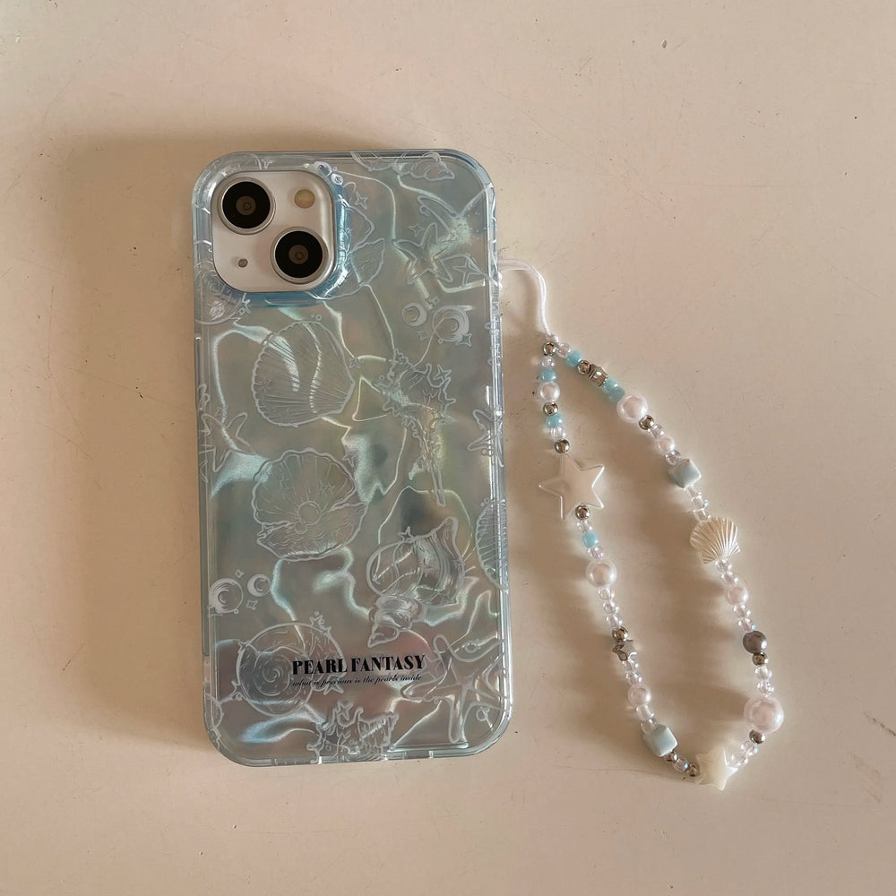 Cute Ocean Shell Pattern Aurora Phone Case For iPhone