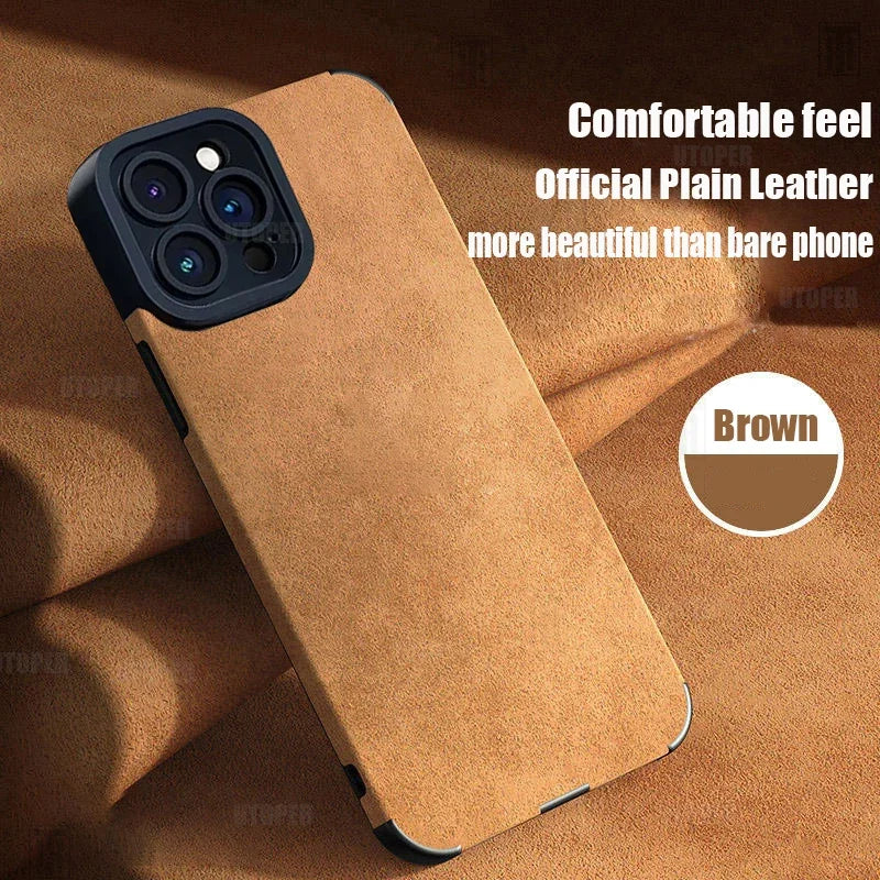 Advanced Business Suede Anti-slip Phone Case For iPhone