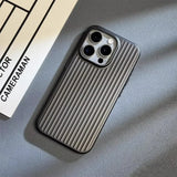 Luxury Natural Titanium Corrugated Phone Case for iPhone