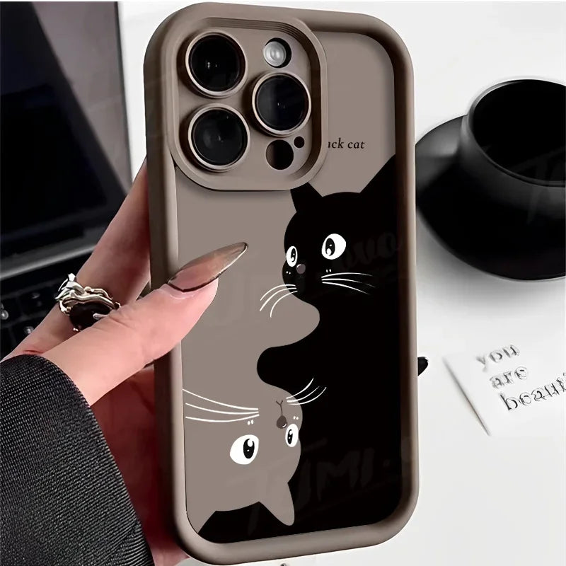Amazed Black Cat Phone Case For iPhone