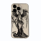 Black Angel Death demon Clear Soft Case protection for iPhone