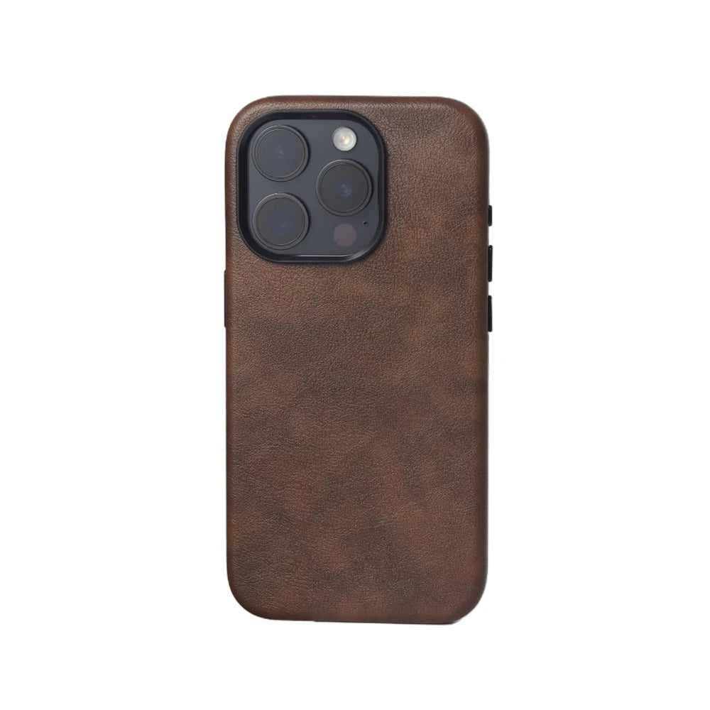 Business Retro Leather Magnetic Case For iPhone