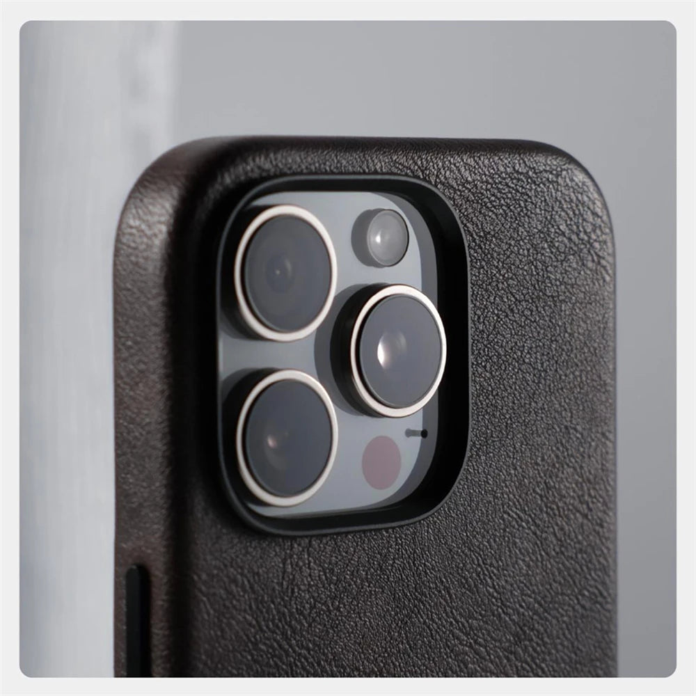 Business Retro Leather Magnetic Case For iPhone