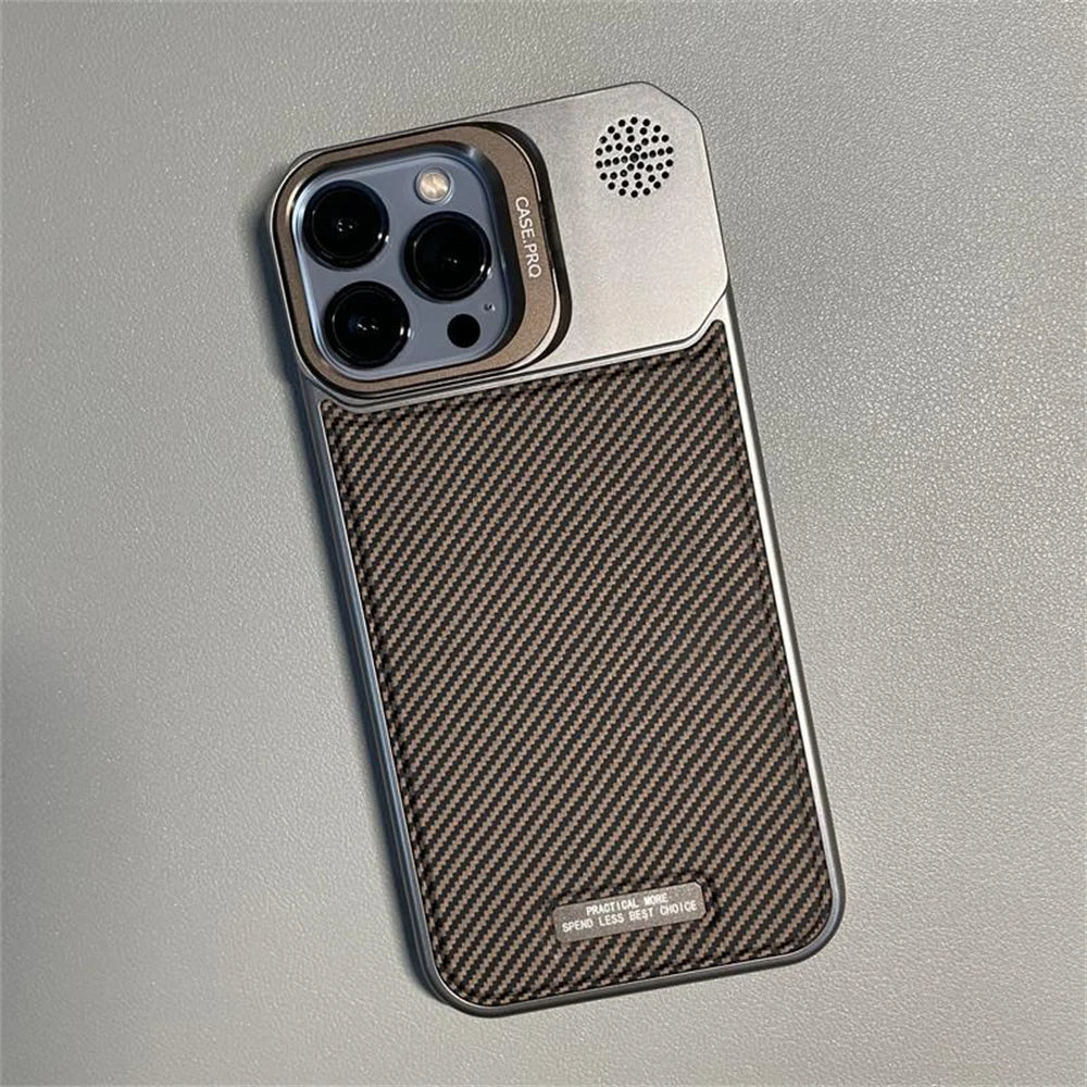 Carbon Fiber Pattern Frameless Magnetic Case for iPhone