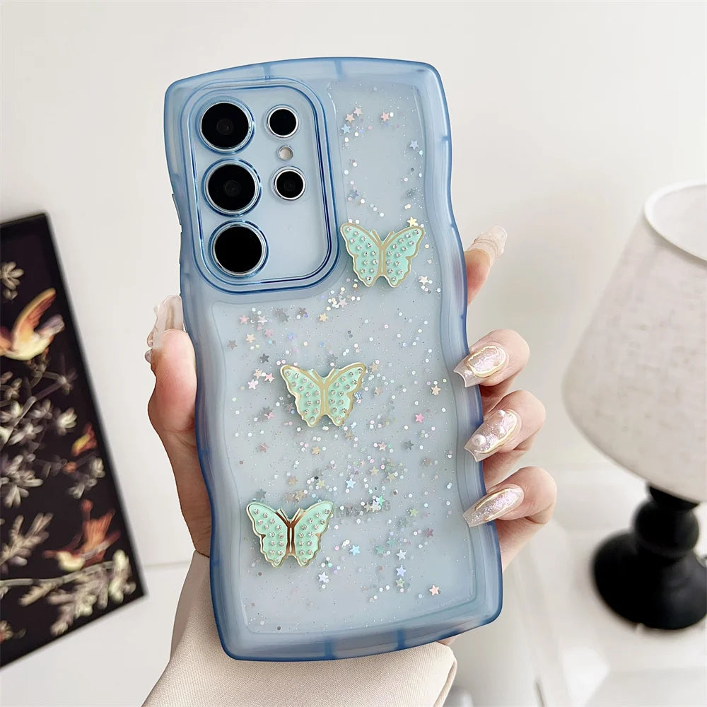 Cartoon Butterfly Glitter Case for Samsung