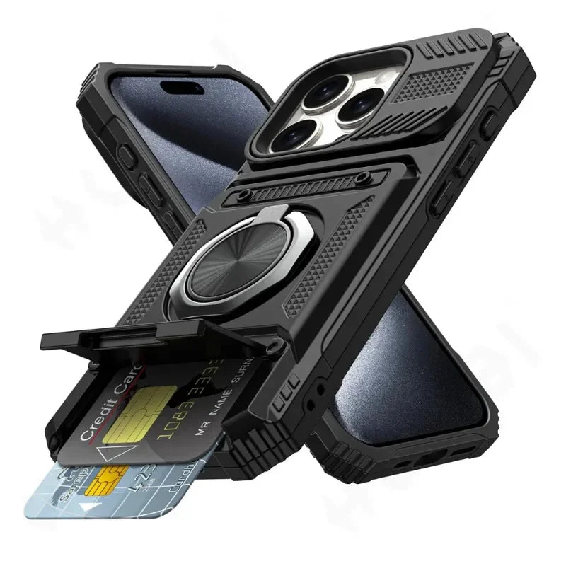 Anti-fall Shockproof Armor Case for iPhone Ring Stand Case For iPhone