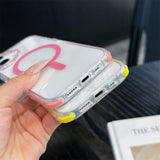 Clear Acrylic Airbags Shockproof Magnetic Colorful Case For iPhone