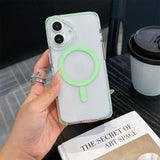 Clear Acrylic Airbags Shockproof Magnetic Colorful Case For iPhone