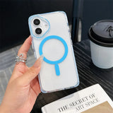 Clear Acrylic Airbags Shockproof Magnetic Colorful Case For iPhone