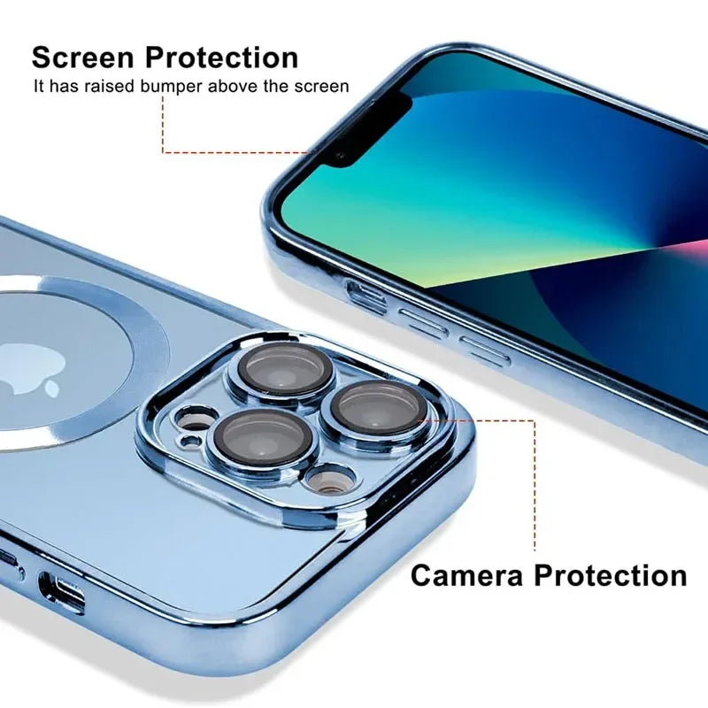 Clear Plating  Magnetic Case For iphone