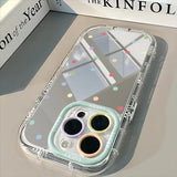 Color Wave Point Pattern Mirror Phone Case For iPhone