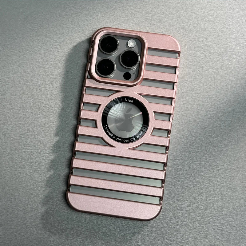 Creative Hollow Cooling Hard PC Phone Case For iPhone