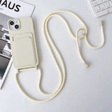 Crossboby Lanyard Rope Silicone Card Package Phone Case for IPhone