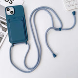 Crossboby Lanyard Rope Silicone Card Package Phone Case for IPhone