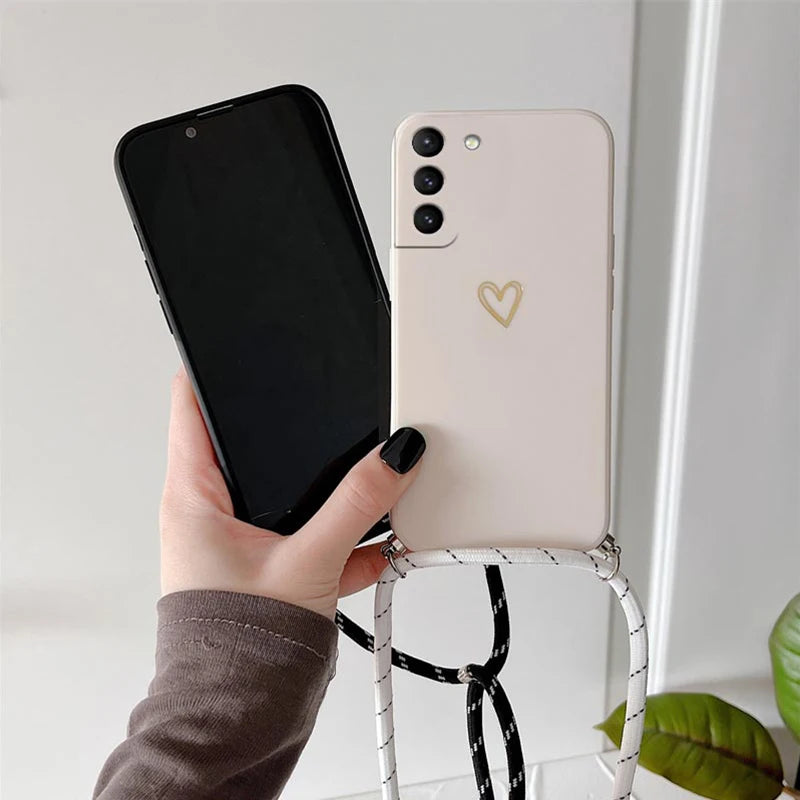 Crossbody Lanyard Silicone Phone Case For Samsung