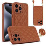 Crossbody Shoulder Strap Leather Phone Case For iPhone